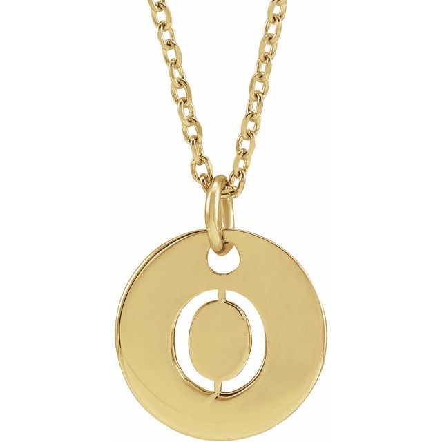 Initial Disc Name Necklace 16"-18"