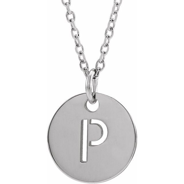 Initial Disc Name Necklace 16"-18"