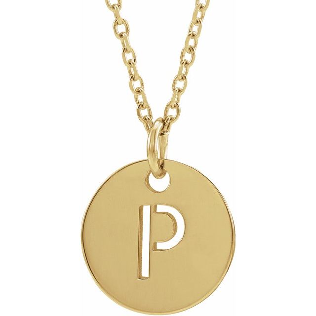 Initial Disc Name Necklace 16"-18"