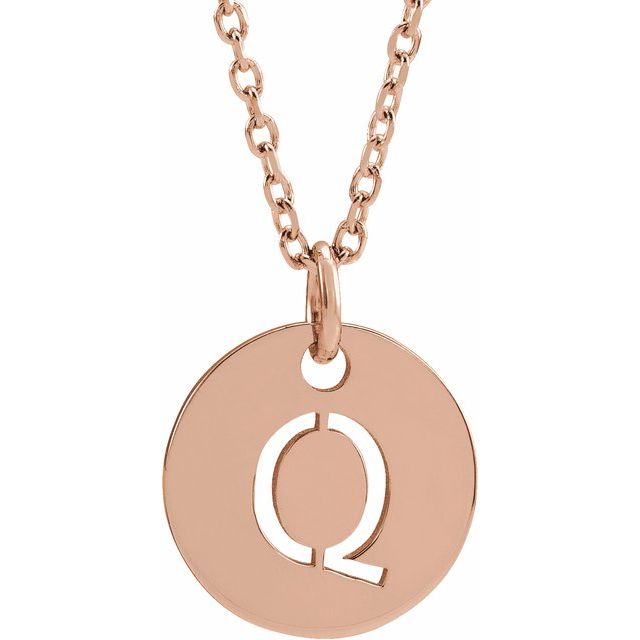 Initial Disc Name Necklace 16"-18"