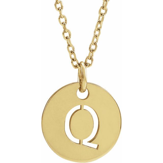 Initial Disc Name Necklace 16"-18"