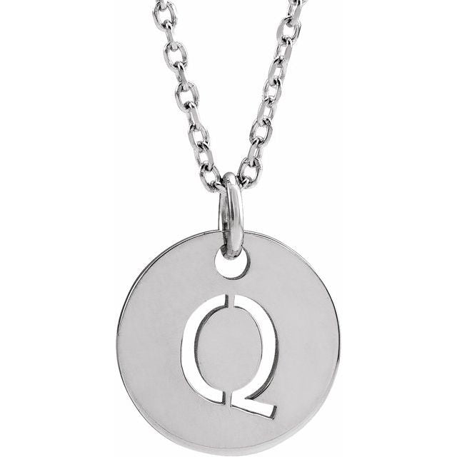 Initial Disc Name Necklace 16"-18"