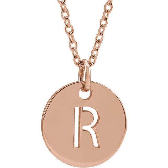 Initial Disc Name Necklace 16"-18"
