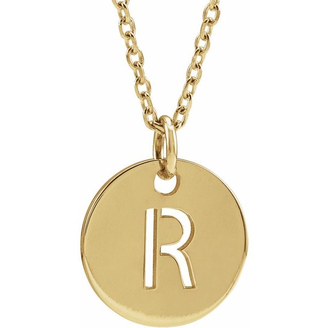 Initial Disc Name Necklace 16"-18"