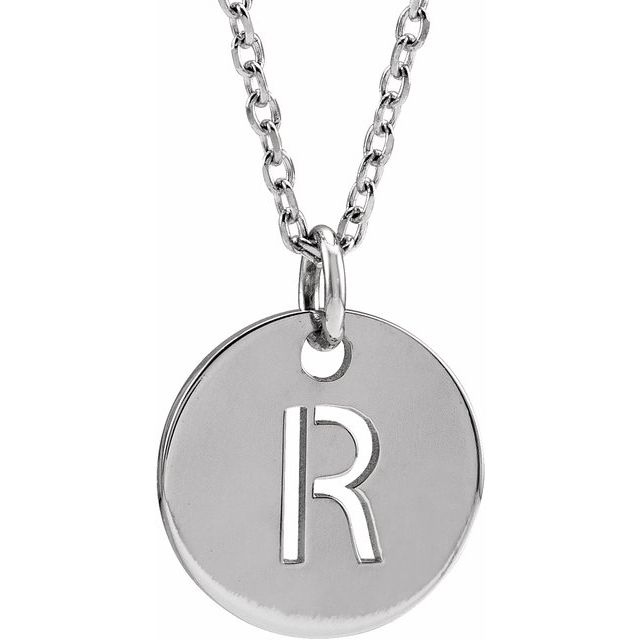 Initial Disc Name Necklace 16"-18"