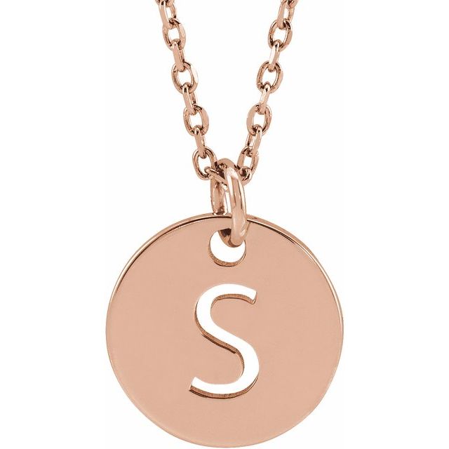 Initial Disc Name Necklace 16"-18"