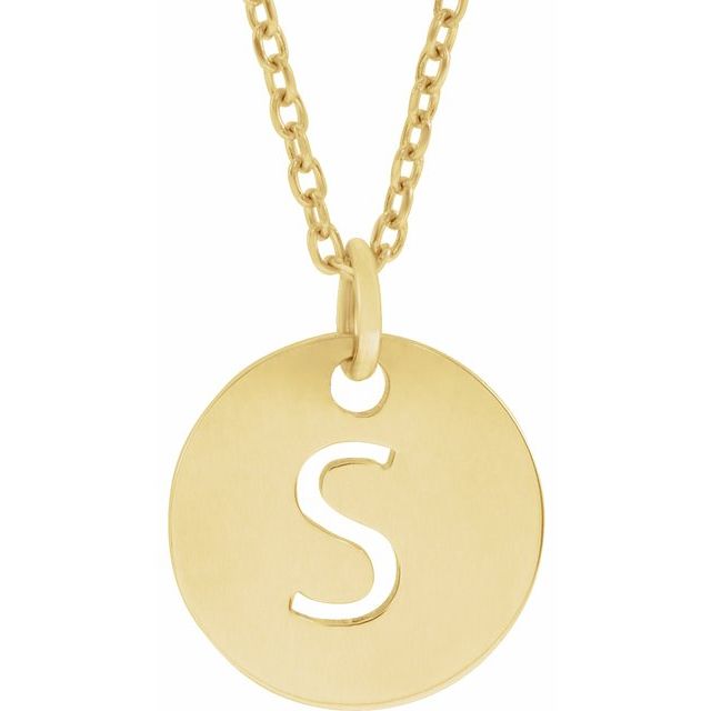 Initial Disc Name Necklace 16"-18"