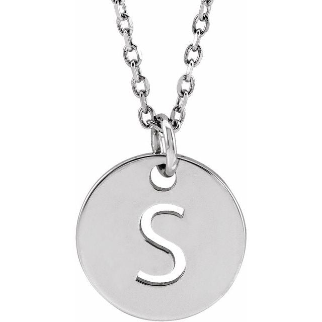 Initial Disc Name Necklace 16"-18"