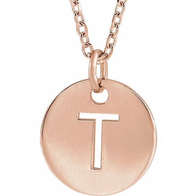 Initial Disc Name Necklace 16"-18"
