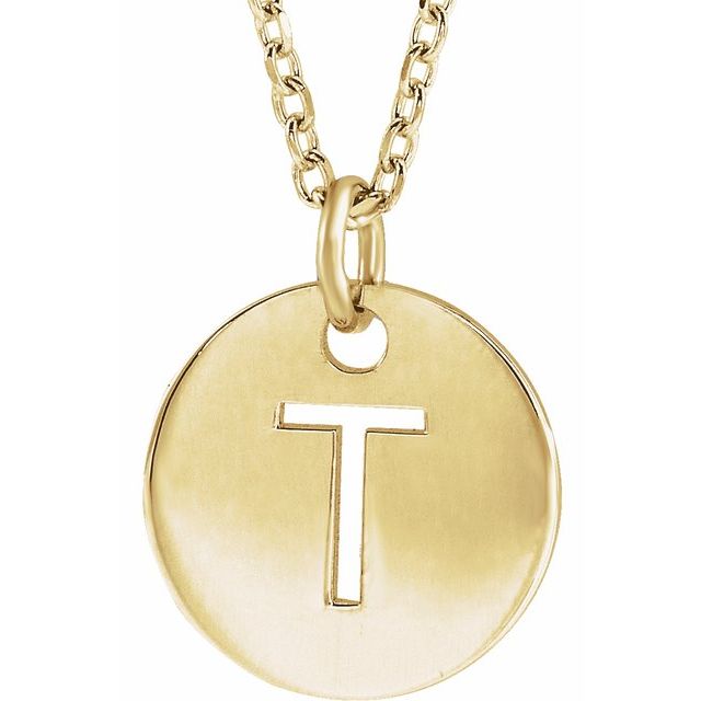 Initial Disc Name Necklace 16"-18"