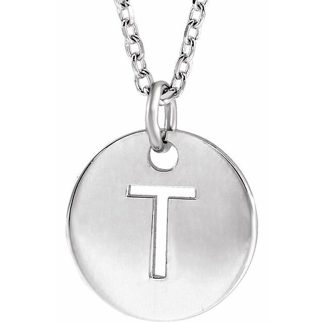 Initial Disc Name Necklace 16"-18"