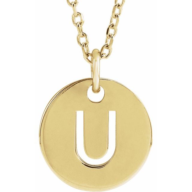 Initial Disc Name Necklace 16"-18"