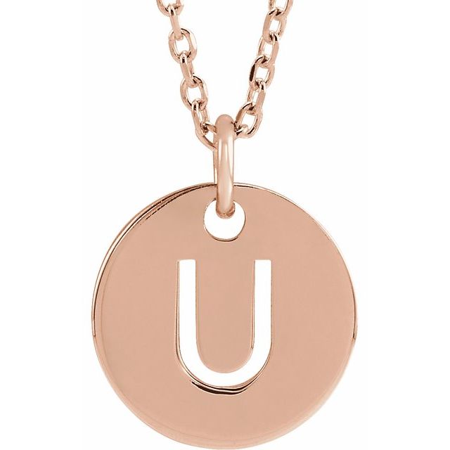 Initial Disc Name Necklace 16"-18"