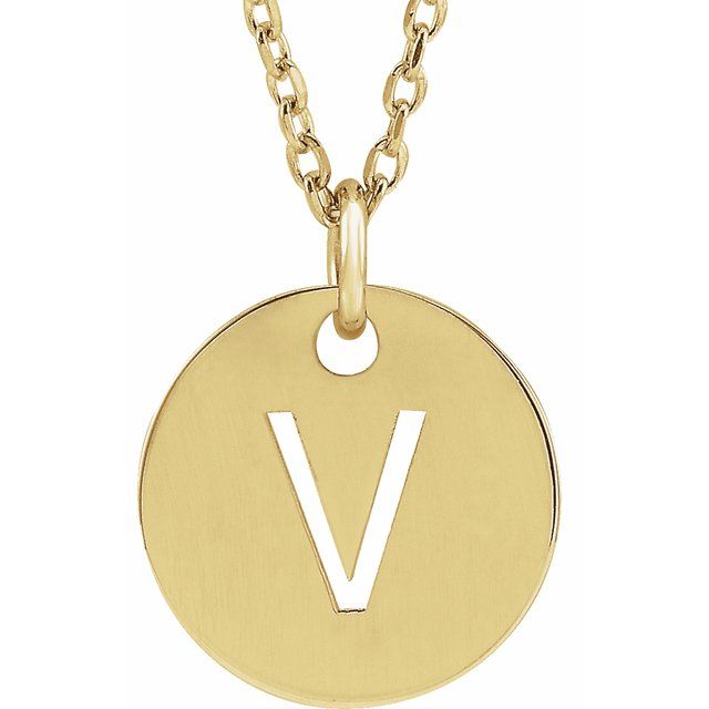 Initial Disc Name Necklace 16"-18"