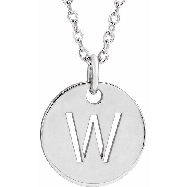 Initial Disc Name Necklace 16"-18"