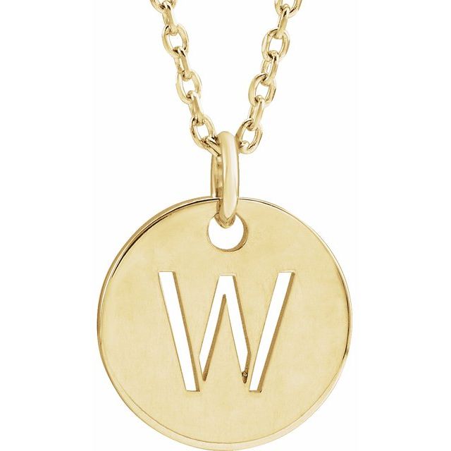 Initial Disc Name Necklace 16"-18"
