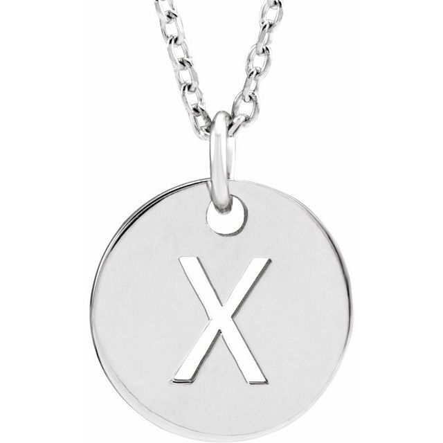 Initial Disc Name Necklace 16"-18"