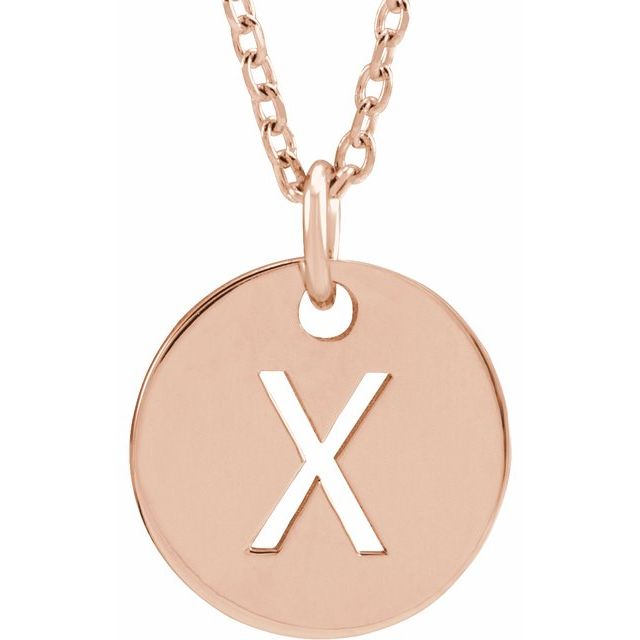 Initial Disc Name Necklace 16"-18"