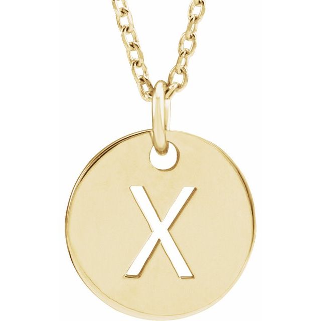 Initial Disc Name Necklace 16"-18"