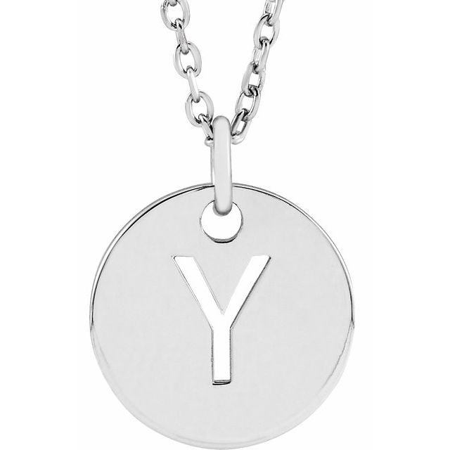 Initial Disc Name Necklace 16"-18"