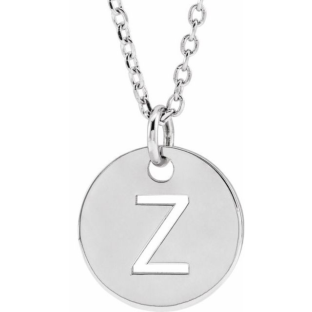 Initial Disc Name Necklace 16"-18"