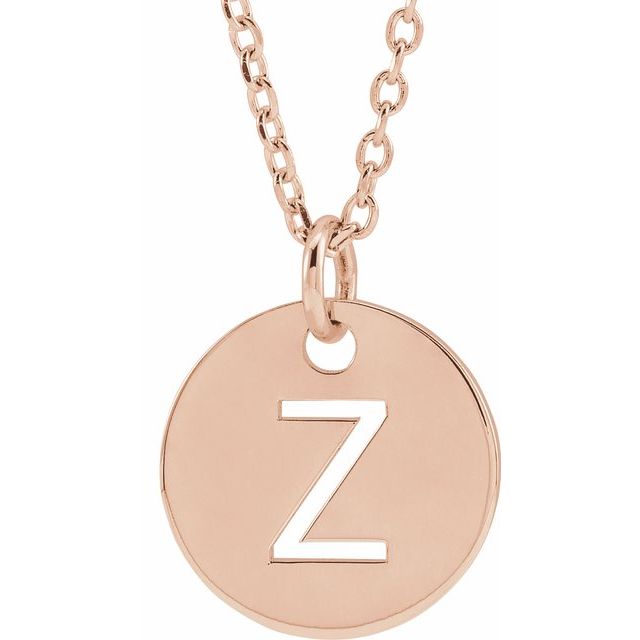Initial Disc Name Necklace 16"-18"
