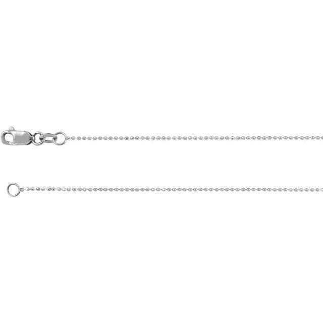 14K Gold 1mm Diamond-Cut Bead Chain Necklace 16",18",20" & 24"