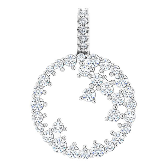3/4 CTW Diamond Scattered Circle 16-18" Necklace