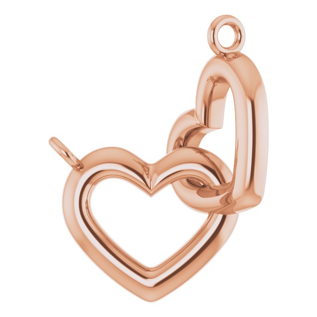 Interlocking Heart Necklace 18" in 14K Gold