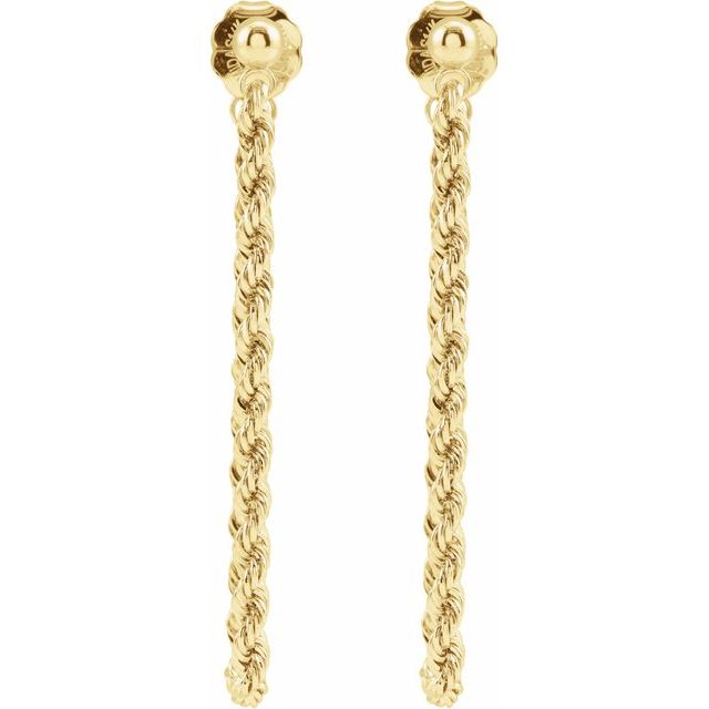 14K Yellow Gold Rope Chain Earrings