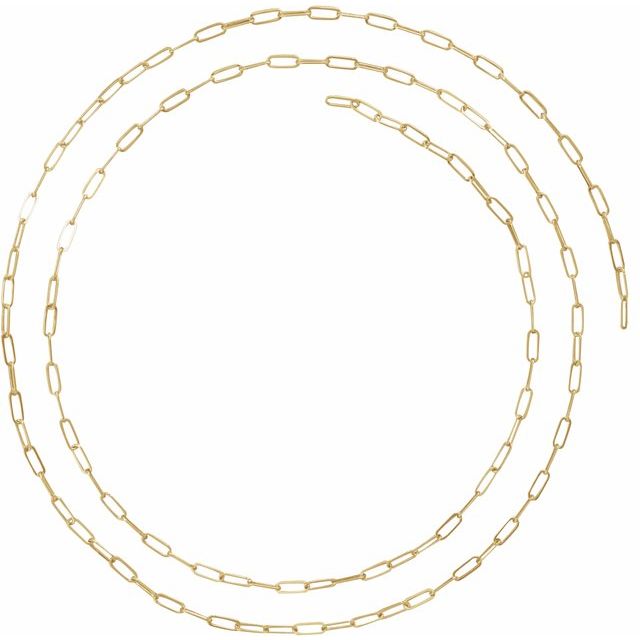 1.95 mm Elongated Flat Link 7" Chain Bracelet in 14K Gold