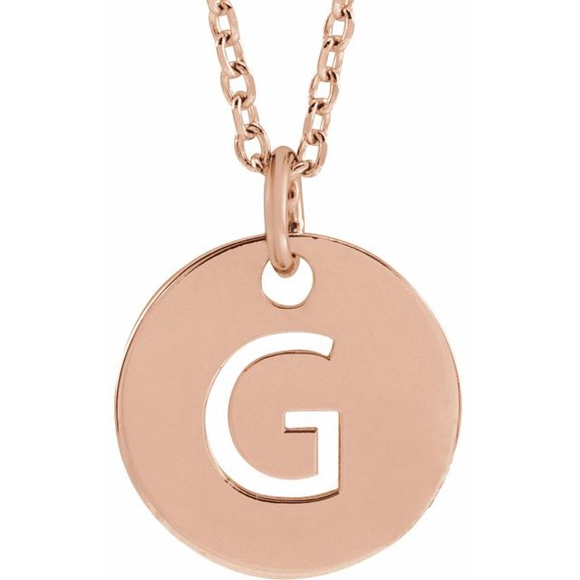 Initial Disc Name Necklace 16"-18"
