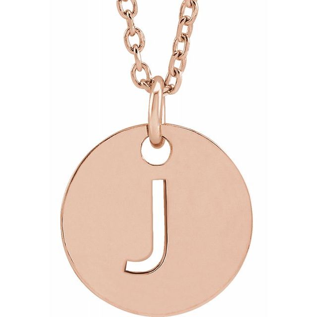 Initial Disc Name Necklace 16"-18"